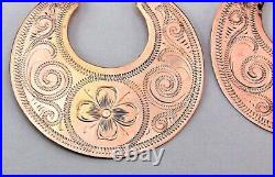 Huge Retro Antique Imperial Russian Women's Jewelry Earrings Rose Gold 56 14K