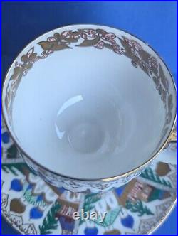 Imperial Lomonosov Porcelain Teacup & saucer Russian City Architecture Signed