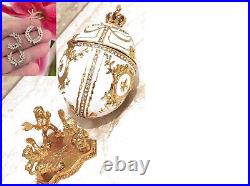 Imperial Pearl White Faberge Egg Jewelry Christmas New Year Love GIfts for her