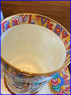 Imperial Porcelain Cup Saucer Gold Lomonosov Colorful Gold