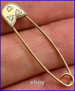 Imperial Rose Gold 585 14K Women's Jewelry Safety Pin Brooch Needle 1.0 gr Old