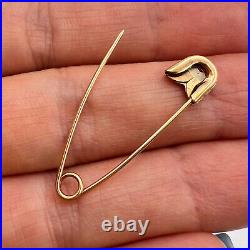 Imperial Rose Gold 585 14K Women's Jewelry Safety Pin Brooch Needle 1.0 gr Old