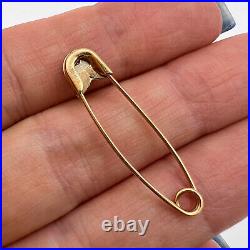 Imperial Rose Gold 585 14K Women's Jewelry Safety Pin Brooch Needle 1.0 gr Old