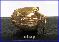 Imperial Rus. Era Faberge 14k Gold 56 KF Diamonds Elephant Egg Pendant
