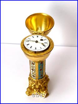 Imperial Rus Era Silver Gilded Easter Egg Catherine the Great Desk Watch 1776