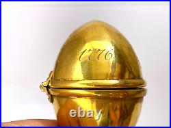 Imperial Rus Era Silver Gilded Easter Egg Catherine the Great Desk Watch 1776