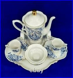 Imperial Russia Francis Gardner Porcelain Factory Blue White Coffee Service for2