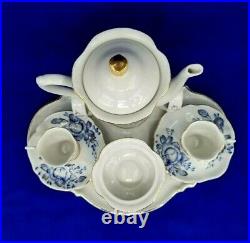 Imperial Russia Francis Gardner Porcelain Factory Blue White Coffee Service for2