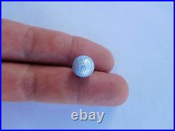 Imperial Russian 14K Gold Silver Milkish Blue Enamel Guilloche Egg Pendant Charm