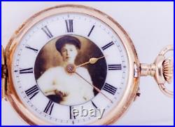 Imperial Russian 14k Gold Enamel Pocket Watch-Grand Duchess Olga Constantinovna