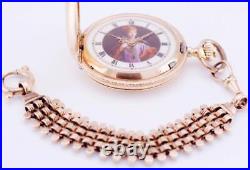Imperial Russian 14k Gold Full Hunter Pocket Watch and Chain-Grand Duchess Olga