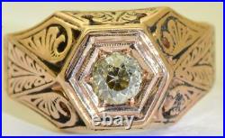 Imperial Russian 18k gold &0.5ct Diamond ring by August Hollming c1908. Boxed