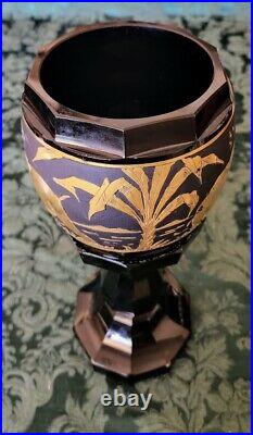 Imperial Russian 22K Gold Gilded Black Amethyst Crystal Presentation Goblet for