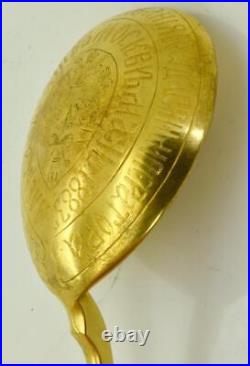 Imperial Russian Award Spoon 24k Gold Plated for Tsar Alexander III Coronation