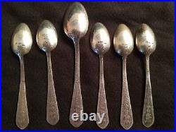 Imperial Russian FABERGE 88 Purity set of 6 tea spoons with Niello, marked