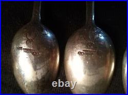 Imperial Russian FABERGE 88 Purity set of 6 tea spoons with Niello, marked