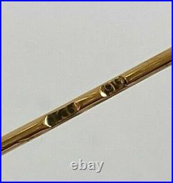 Imperial Russian Faberge 14k 56 Gold & Platinum Diamond Stick Pin Brooch