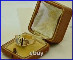 Imperial Russian Faberge 14k gold & 1.5ct Diamond ring c1908. Original box