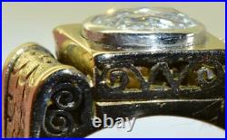 Imperial Russian Faberge 14k gold & 1.5ct Diamond ring c1908. Original box