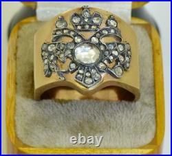 Imperial Russian Faberge 14k gold&Diamonds Romanov Tercentenary mens ring c1913