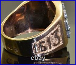 Imperial Russian Faberge 14k gold, Diamonds Romanov Tercentenary mens ring c1913