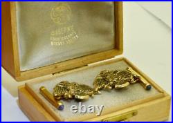 Imperial Russian Faberge 14k gold&Sapphires cufflinks for Grand Duke Mikhail