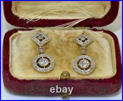 Imperial Russian Faberge 18k gold & 1ct Diamonds earrings set awarded by Tsar