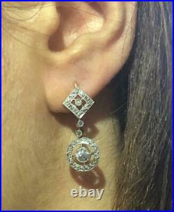 Imperial Russian Faberge 18k gold & 1ct Diamonds earrings set awarded by Tsar