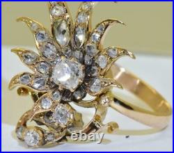 Imperial Russian Faberge 2.2ct Diamonds gold ring by Alfred Thielemann, 1906