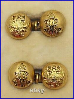 Imperial Russian Faberge Cufflinks Gild Silver Monogram Nicholas II