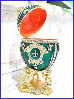 Imperial Russian Faberge Egg Christmas Swarovski Wreath Ornament Diamond Jewelry