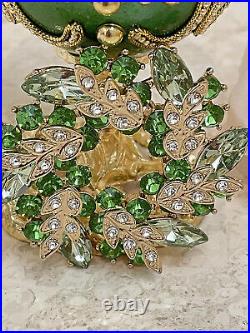 Imperial Russian Faberge Egg Diamond Olive Wreath 24k Gold Graduation Daughter