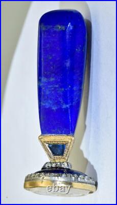 Imperial Russian Faberge Gold Enamel Diamond Lapis-Lazuli Seal Henrik Wigstrom