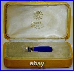 Imperial Russian Faberge Gold Enamel Diamonds Lapis-Lazuli Seal Henrik Wigstrom