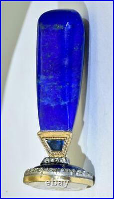 Imperial Russian Faberge Gold Enamel Diamonds Lapis-Lazuli Seal Henrik Wigström