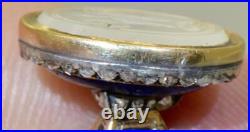 Imperial Russian Faberge Gold Enamel Diamonds Lapis-Lazuli Seal Henrik Wigstrom