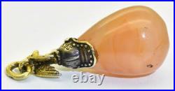 Imperial Russian Faberge Gold Silver Agate Guard Helmet Easter Egg Pendant Boxed