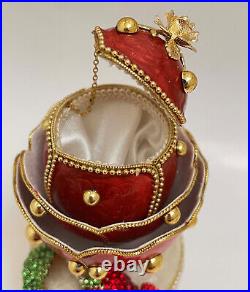 Imperial Russian Faberge Musical egg 24k Gold Handcarved REAL Egg Ruby set gift