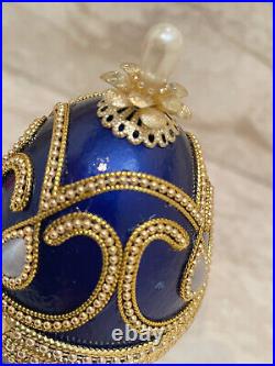 Imperial Russian Faberge egg Music box PLUS Sapphire Faberge Necklace 24K GOLD
