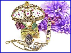 Imperial Russian Faberge egg ONE OF A KIND Handcarved 24k GOLD Music SET for her