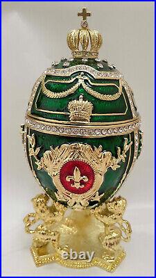 Imperial Russian Faberge egg Ornament Mothers day Valentine 24k GOLD Swarovski