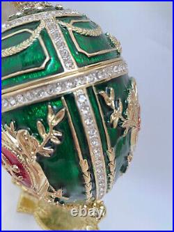 Imperial Russian Faberge egg Ornament Mothers day Valentine 24k GOLD Swarovski