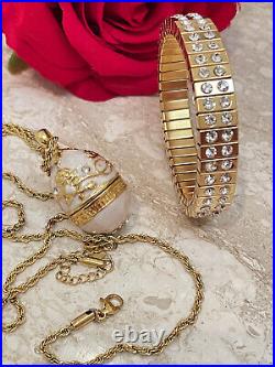 Imperial Russian Faberge egg Pendant Necklace Bracelet Faberge Jewelry SET Bday