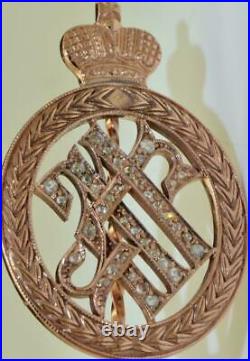Imperial Russian Faberge gold, Diamonds lapel pin. Grand Duke Sergei Mikhailovich