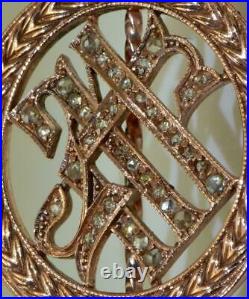 Imperial Russian Faberge gold, Diamonds lapel pin. Grand Duke Sergei Mikhailovich