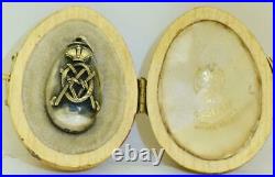 Imperial Russian Faberge silver&gold Easter Egg pendant c1880. Empress Maria