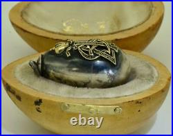 Imperial Russian Faberge silver&gold Easter Egg pendant c1896. Empress Alexandra