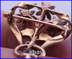 Imperial Russian Gold Enamel Diamonds Brooch Watch-Award by Empress Alexandra