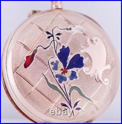 Imperial Russian Gold Enamel Pocket Watch and Box-Awarded by Empress Alexandra