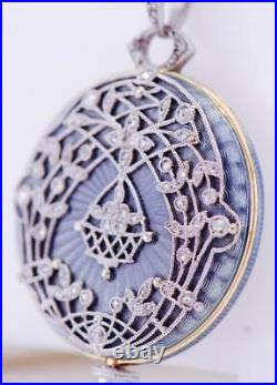 Imperial Russian Gold Platinum Enamel Diamonds Watch-Award by Empress Alexandra